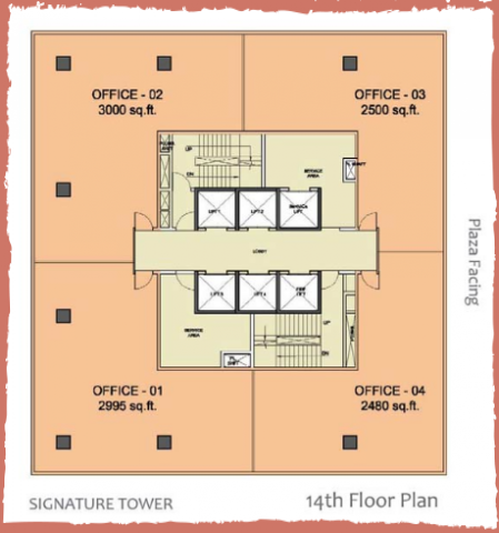 WTC-Chandigarh-Office Space 14th floor layout plan 