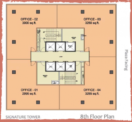 WTC-Chandigarh-Office Space 8th floor layout plan 