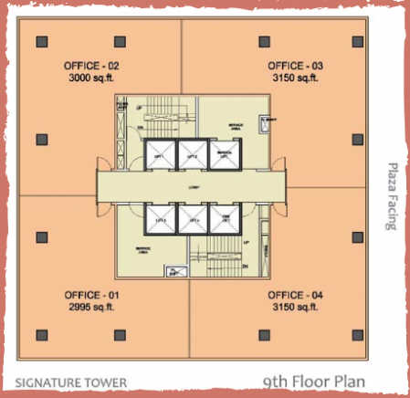 WTC-Chandigarh-Office Space 9th floor layout plan 