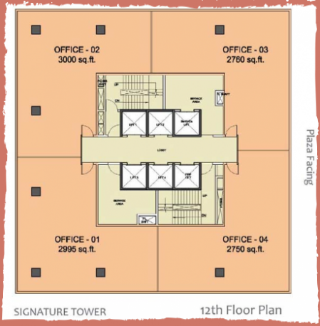 WTC-Chandigarh-Office Space 12th floor layout plan 