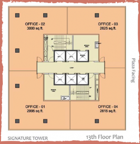 WTC-Chandigarh-Office Space 13th floor layout plan 