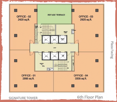 WTC-Chandigarh-Office Space 6th floor layout plan 